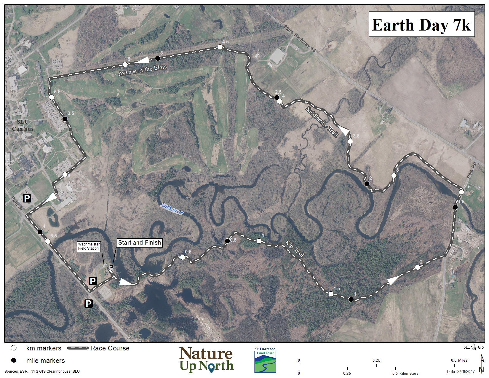 Official Earth Day 7K trail map