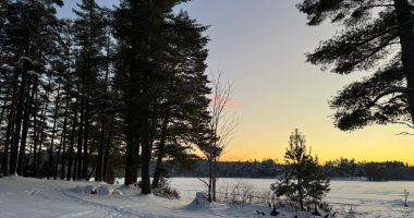 sunset over the lake